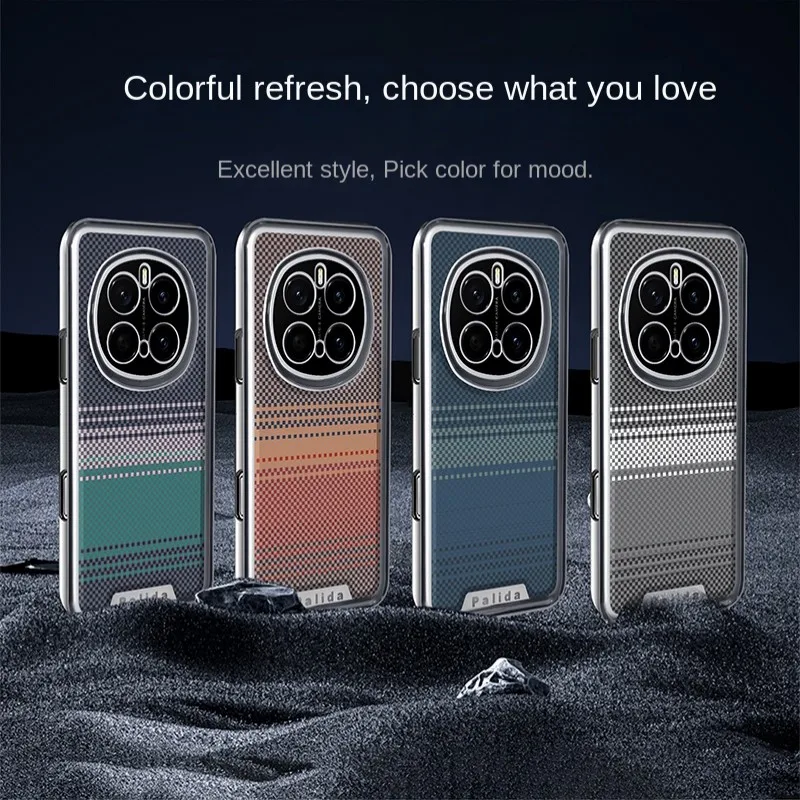 بالنسبة لحافظات الهاتف Honor Magic 7 و7 Pro المطلية بالكهرباء، تتميز بتصميم سطح من الجلد الصناعي بملمس كيفلر، #2