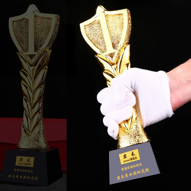 Trophée en résine personnalisé 1/2/3 places, Or, Argent, Bronze, Souvenirs de réunion annuelle d'entreprise pour employés exceptionnels, Décorations pour la maison, 1 pièce