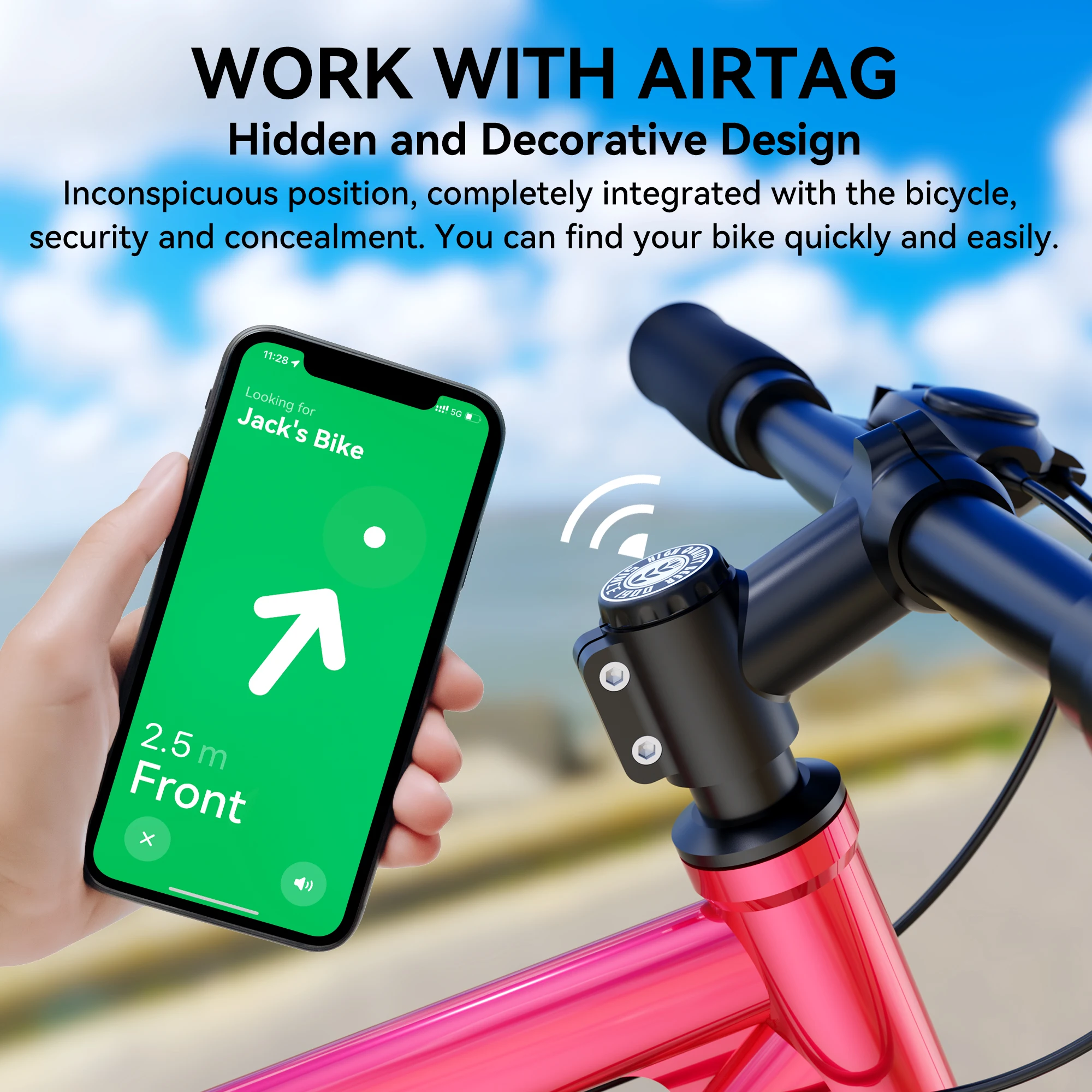 لابل Airtag حافظة دراجة جبل AirTag غطاء الدراجة الجبلية مكافحة سرقة حماية لتحديد المواقع المقتفي الهواء علامة دراجة حامل مقاوم للماء