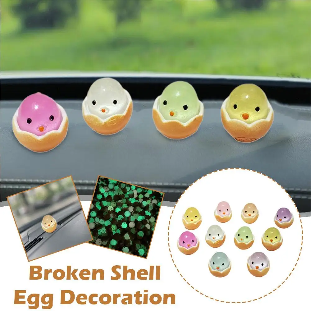 1PC random Broken Egg Decoration Cute Miniatures Broken Diy Glow At Eggs Garden Night Eggs Egg Accessories Fairy Luminous