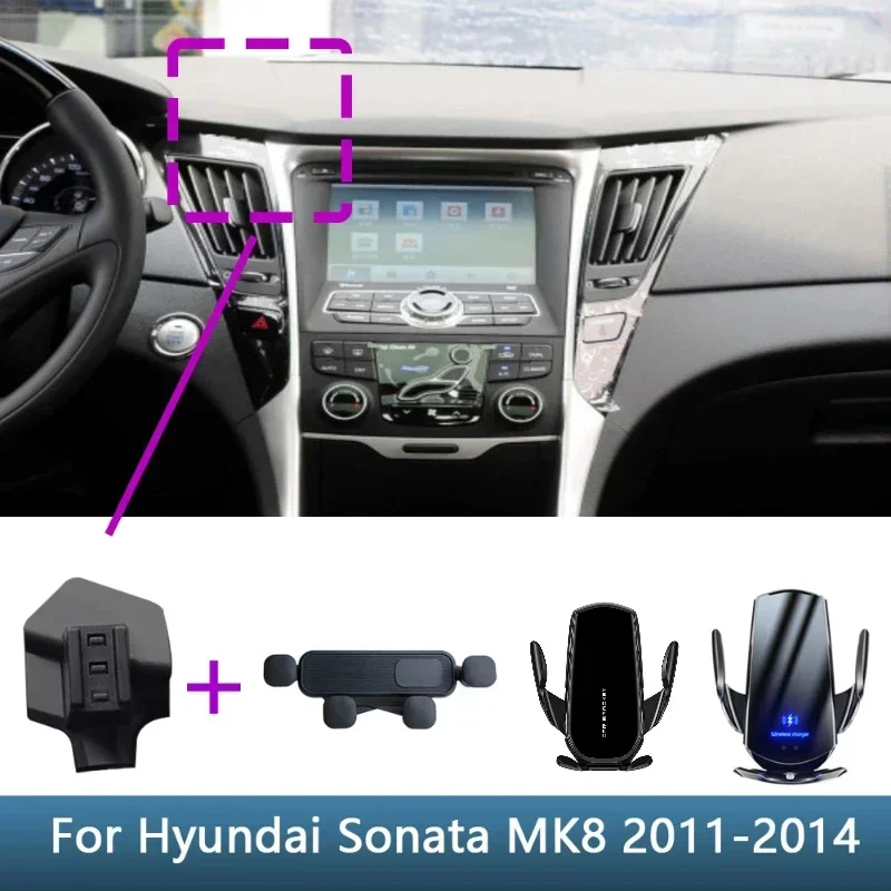 

Car Phone Holder Base Special Mounts For Hyundai Sonata YF 2011 2012 2013 2014 Fixed Bracket Base Wireless Charging Accessories