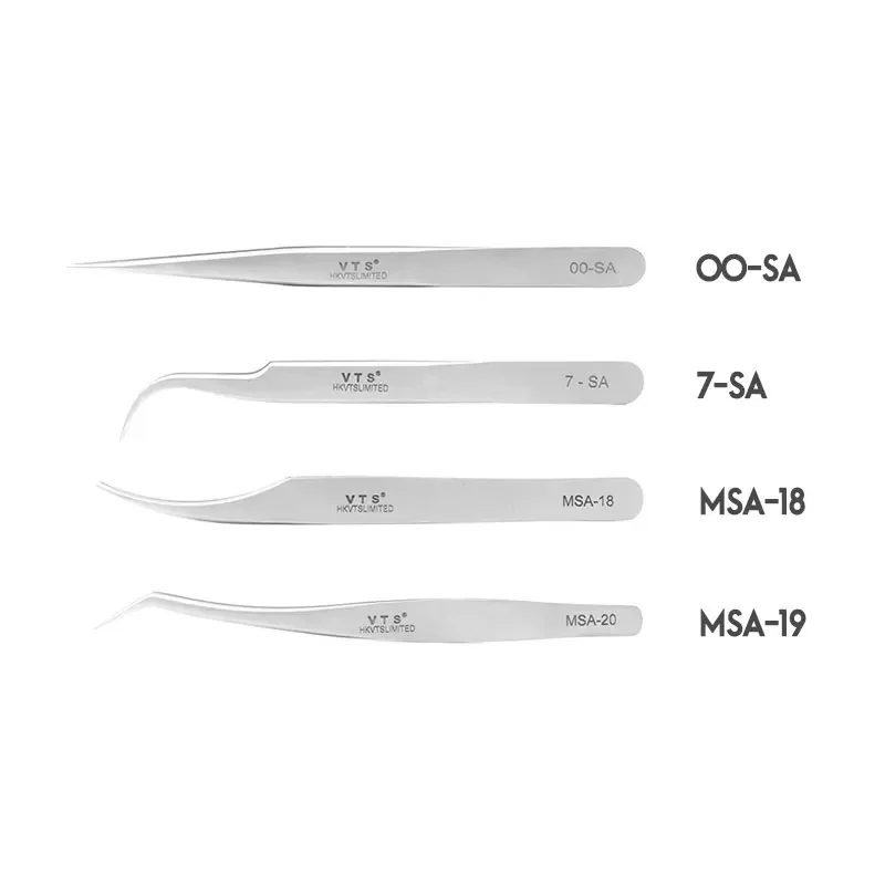 VTS 고품질 스테인리스 스틸 트위저, 비용 효율적인 속눈썹 익스텐션 도구, 슈퍼 하드 속눈썹