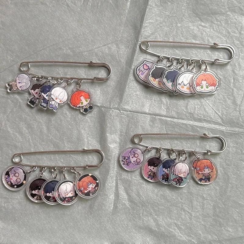 

Love and Deepspace Lovely Cartoon Anime Themed Merchandise Exquisite Acrylic Brooches and Large Safety Pin Decorative Charms