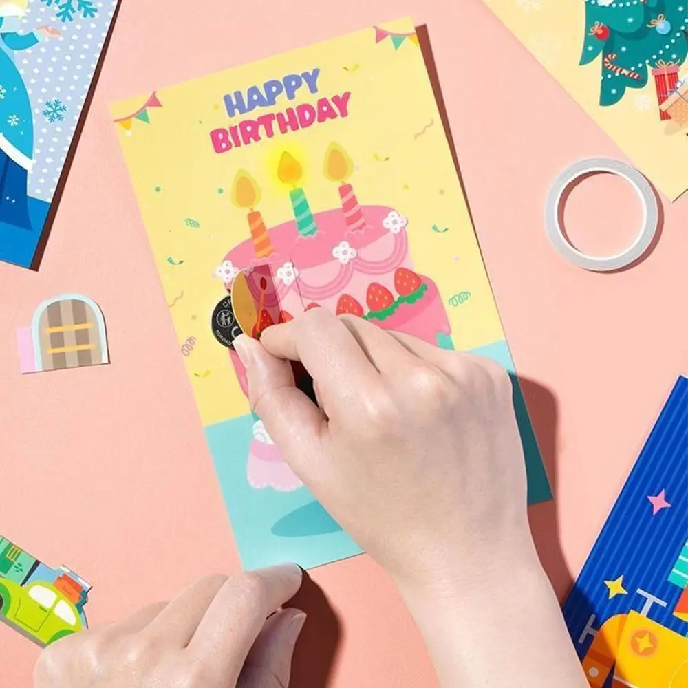 재미있는 DIY 마법 종이 세트 종이 발광 회로 재미있는 전자 카드 수제 전자 인사말 카드 세트 어린이용