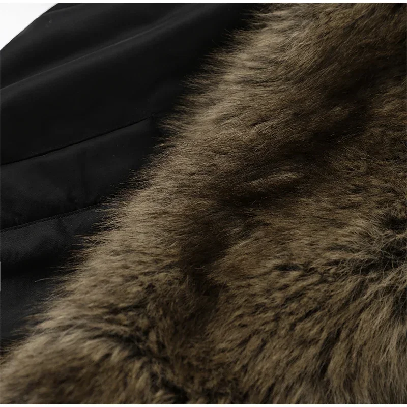 Herbst Winter Kunstpelz Patchwork Kurze Mäntel Damen Verdickte Revers Lange Ärmel Taschen Schwarze Jacken 2026 Damenmode Neue Oberbekleidung – Detail 6