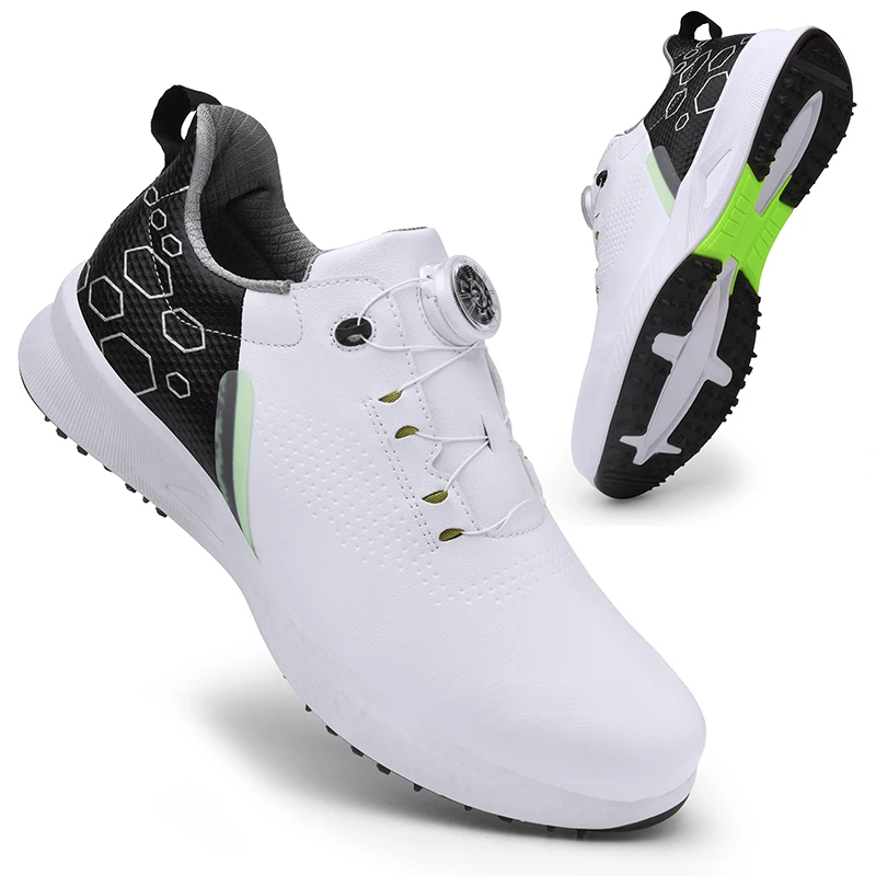 Men Professional Golf Shoes Spikes Golf Sneakers Black White Mens Golf Trainers Big Size Golf Shoes for Men