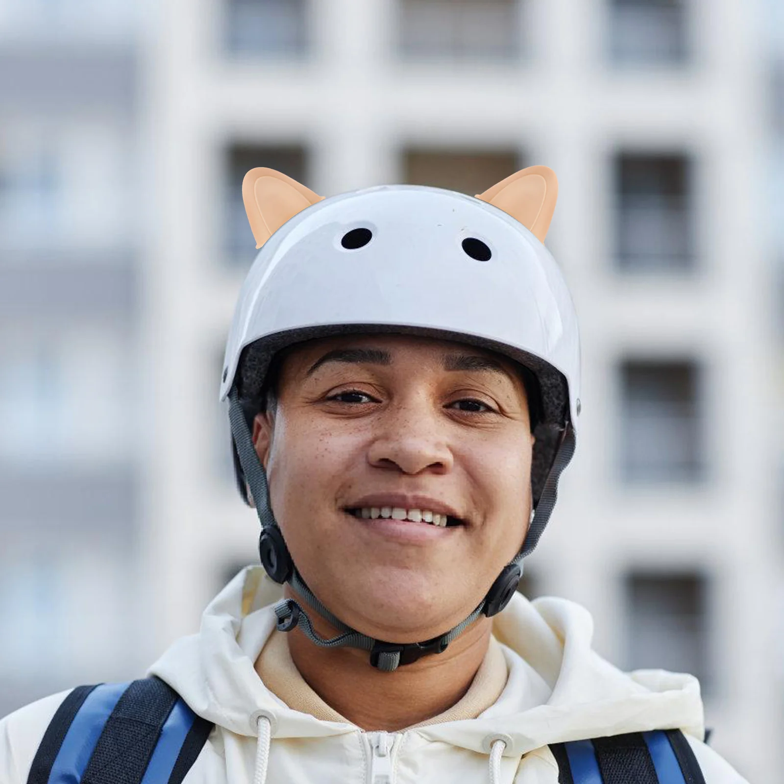 

1 set Decoration Cute Cat Ear Design For Motorcycle Electric Scooter Bicycle Riding Accessories Women Hard Hat Attachment
