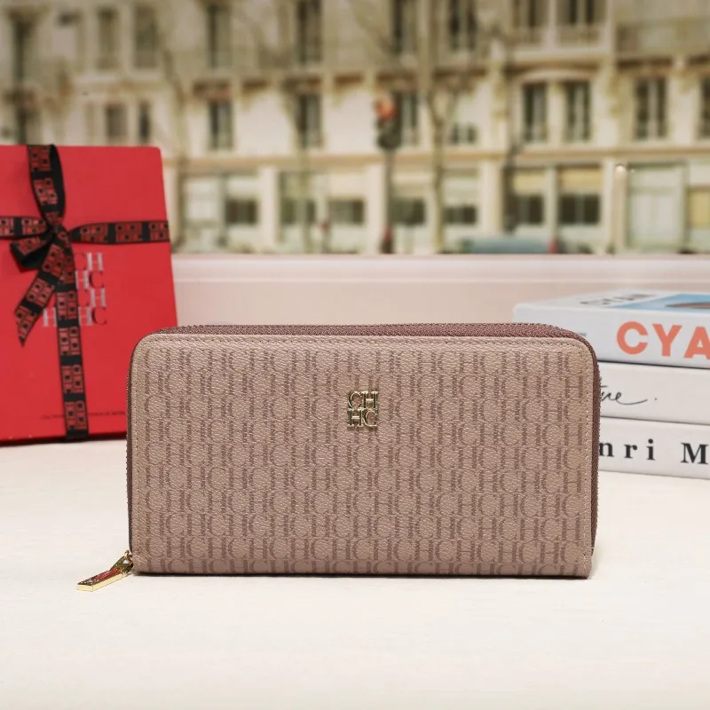 محفظة بسحاب للنساء، محفظة كلاسيكية طويلة محمولة باليد، حامل بطاقات، محافظ أصلية من ماركة كارولينا هيريرا للنساء #5