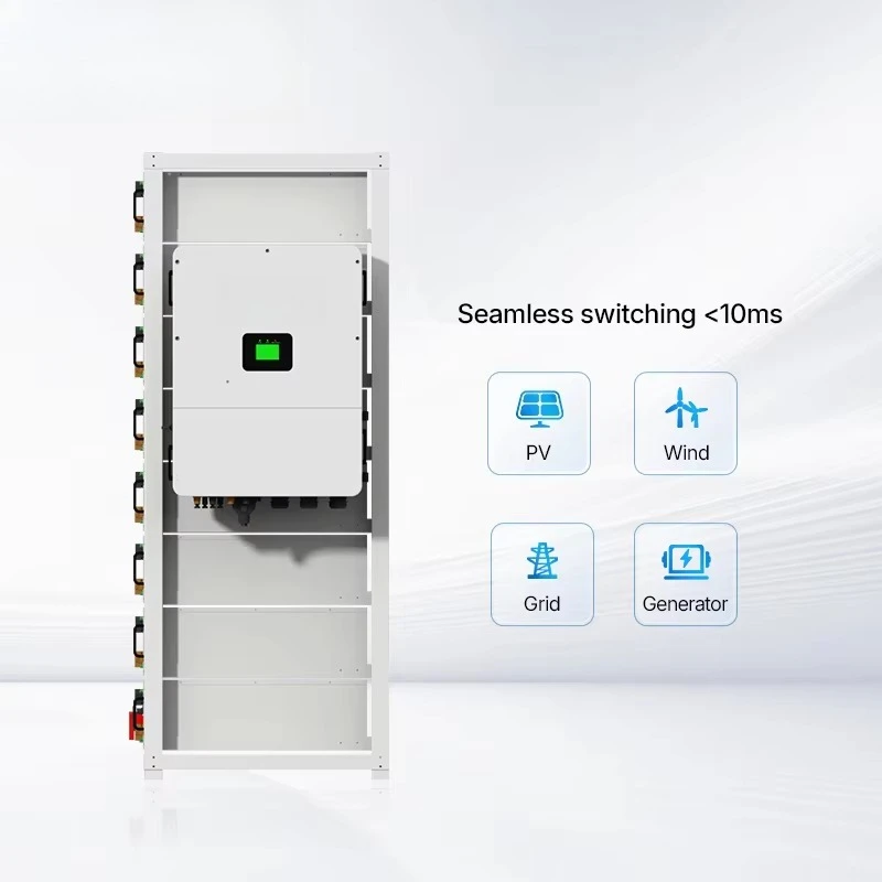 Rack Mount 200-241kWh High Voltage LiFePO4 Solar Storage Battery Industrial ESS with Hybrid Inverter 100kVA Air Cooling off Grid