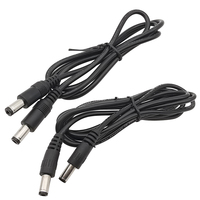 1Pcs Black DC Power Cable 5.5mm x 2.1mm Male to 5.5mm x 2.1mm Male Plug Connector Extension Cord for CCTV Security Camera