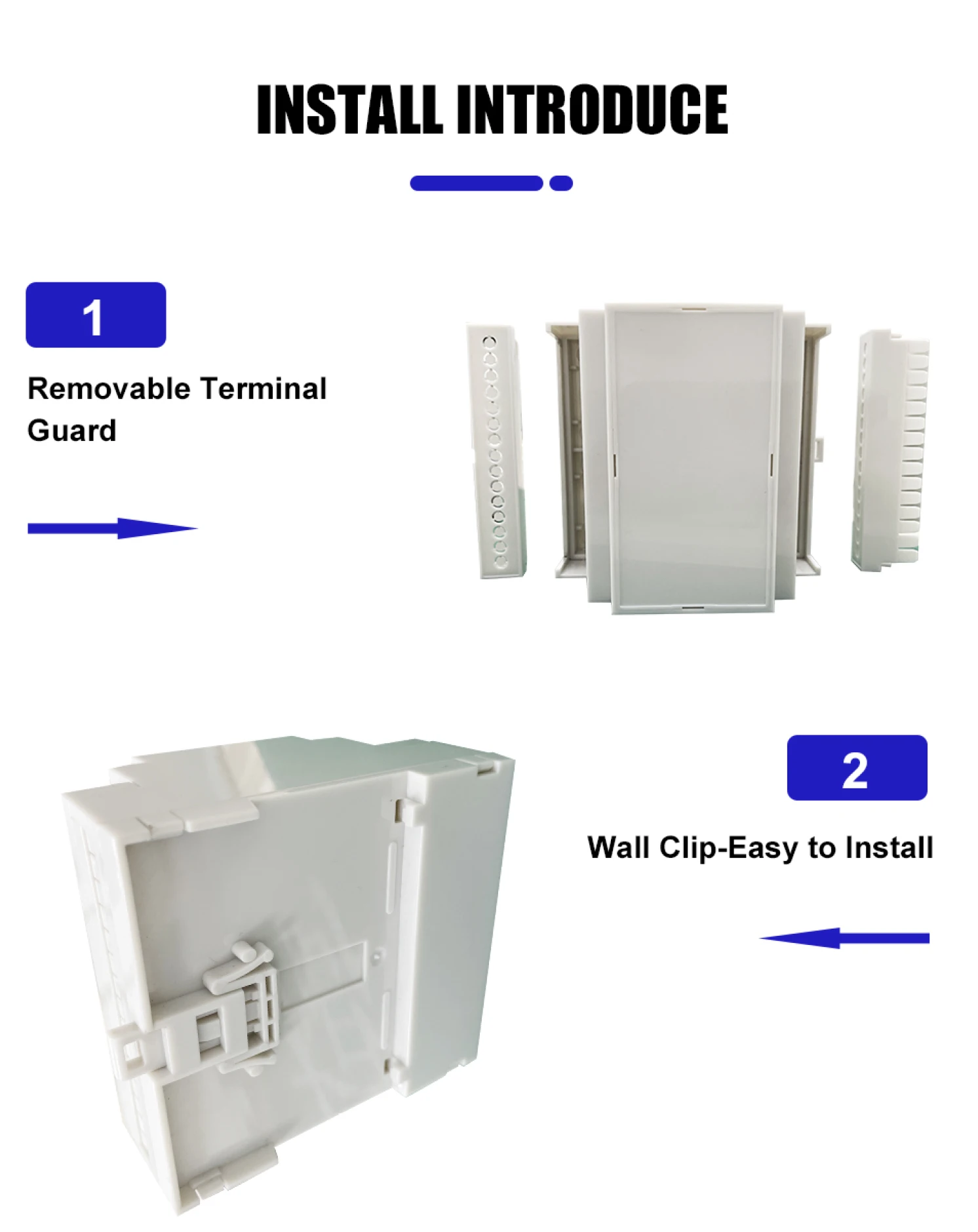 Din-Rail Box PC Enclosure Electrical PCB Mount Bracket Plastic Enclosure Plc Connector Terminal Block Din Rail Enclosure