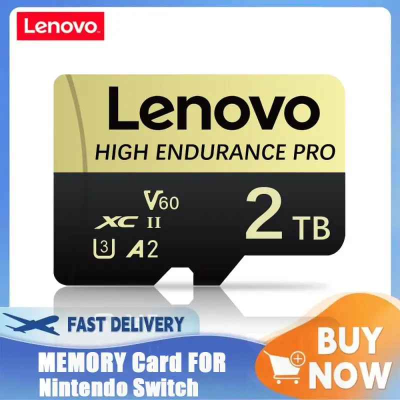 Lenovo 2TB Micro TF SD การ์ดคลาส10 TF แฟลชการ์ดหน่วยความจำ512GB 1TB การ์ดหน่วยความจำ128GB SD สำหรับโทรศัพท์ Drone SWITCH Nintendo