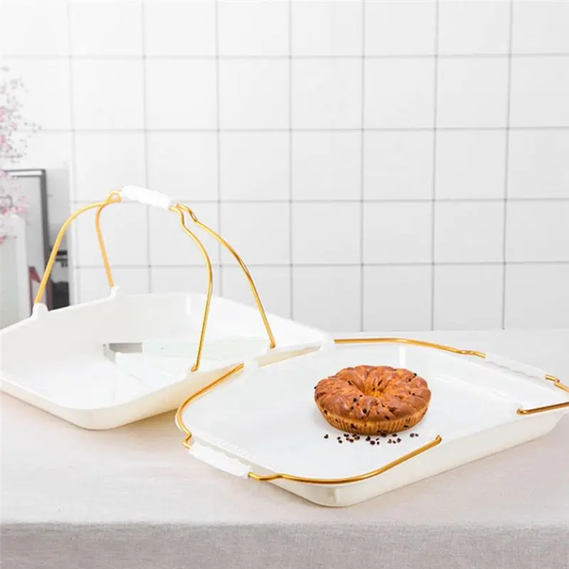 A76I-Bread Serving Trays Bakery Bread Tray With Handles Bakery Supplies Bread Container Tray For Bread Shopping