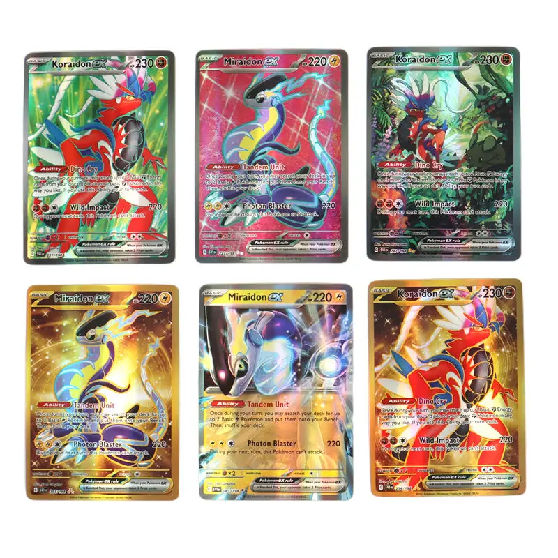 New Holographic Pokemon Cards Scarlet Violet 80Vmax 20EX English Letter Pokemon trading card Kids Gift