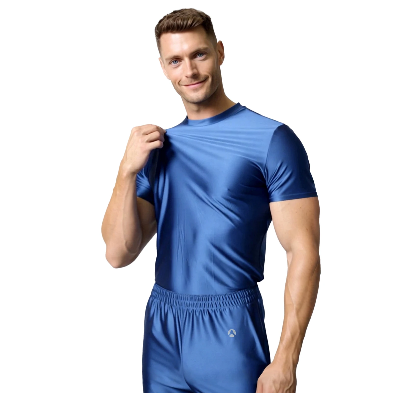 

Мужская футболка AMORESY из ледяного шелка с коротким рукавом: дышащая, комфортная, повседневная, для дома