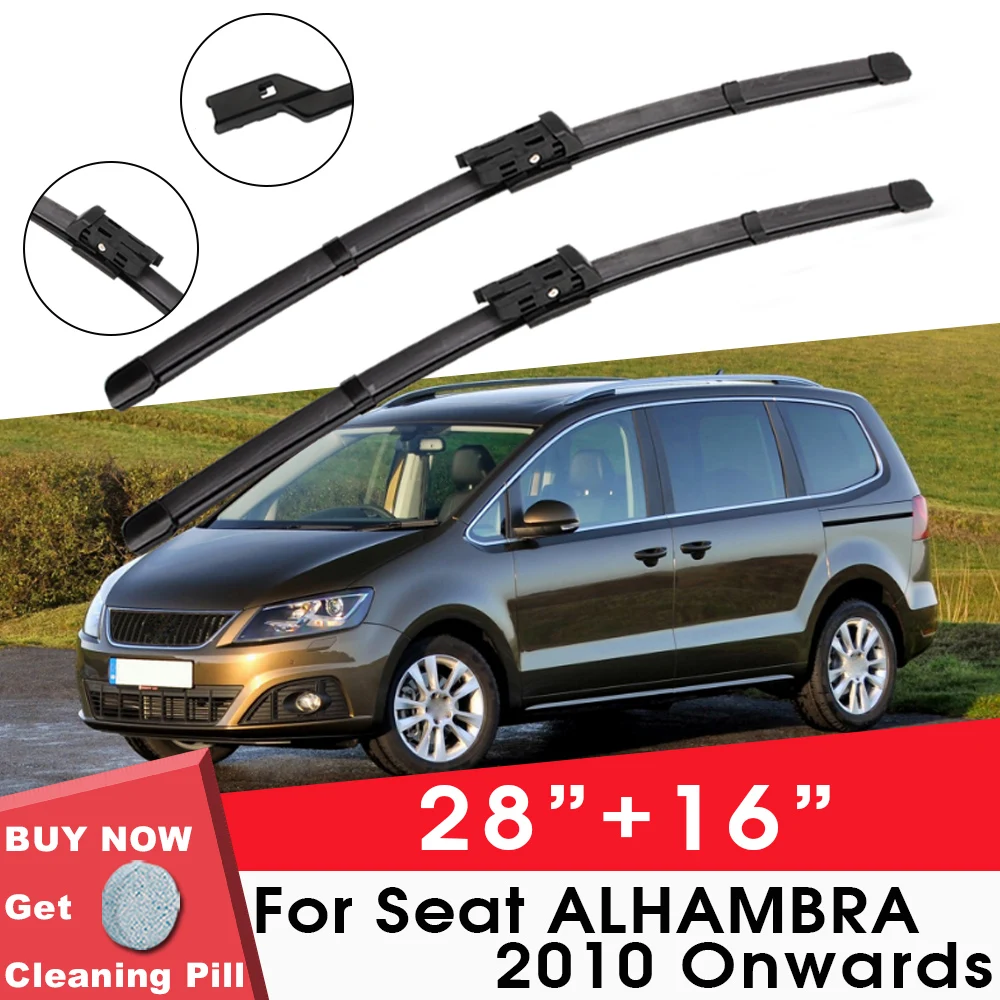 

Car Wiper Blade Front Window Windshield Rubber Silicon Gel Refill Wiper For Seat ALHAMBRA 2010 Onwards 28"+16" Car Accessories