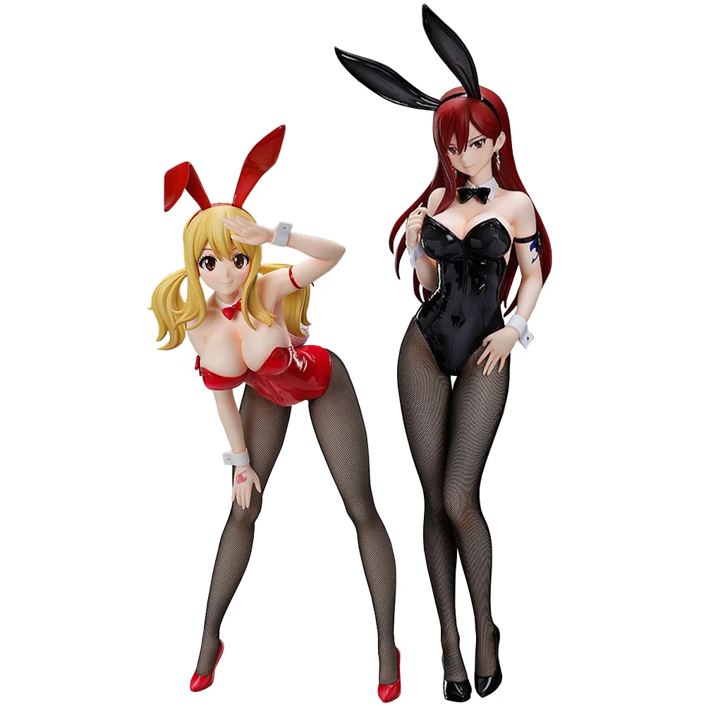 

Anime Erza Scarlet Figure Lucy Heartfilia Action Figure Bunny Girl Figure Model Car Decora Adult Toy Collection Girls boys Gifts