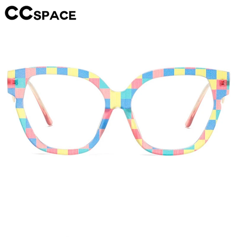 Color-blocked Square Reading Glasses Women Stylish Large Size Resin Optical Presbyopic Eyeglass Custom Diopter+50~+600 #304129