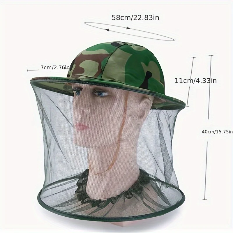 Bee-Safe Breathable Mesh Face Protector Cap | Insect & UV Sun Defense Hat for Outdoor Activities