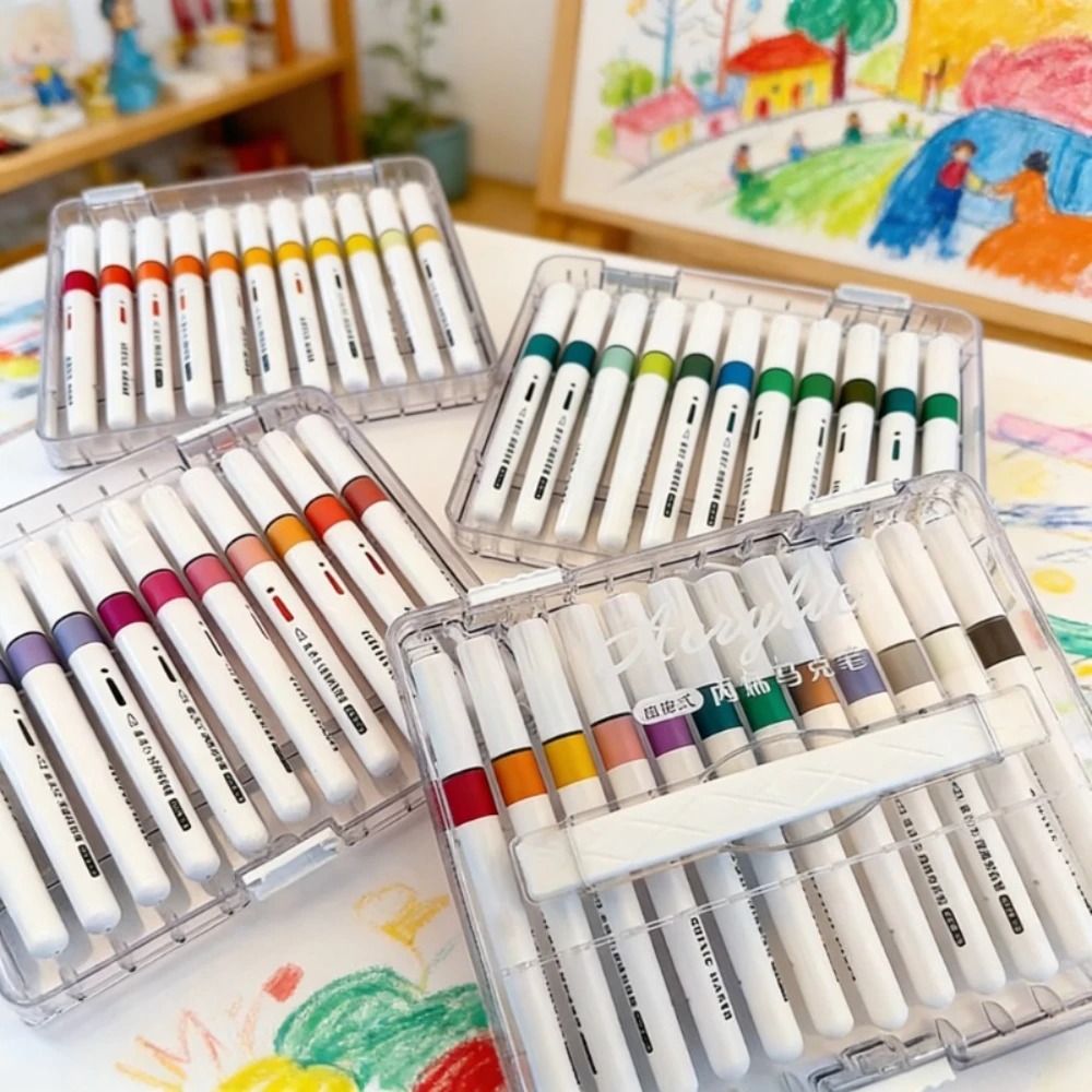 Acrylic Colored Markers Brush Soft Tip Direct Ink 12/24/48/36/60/72color Waterproof Flexible Art Marker Pens for DIY Painting