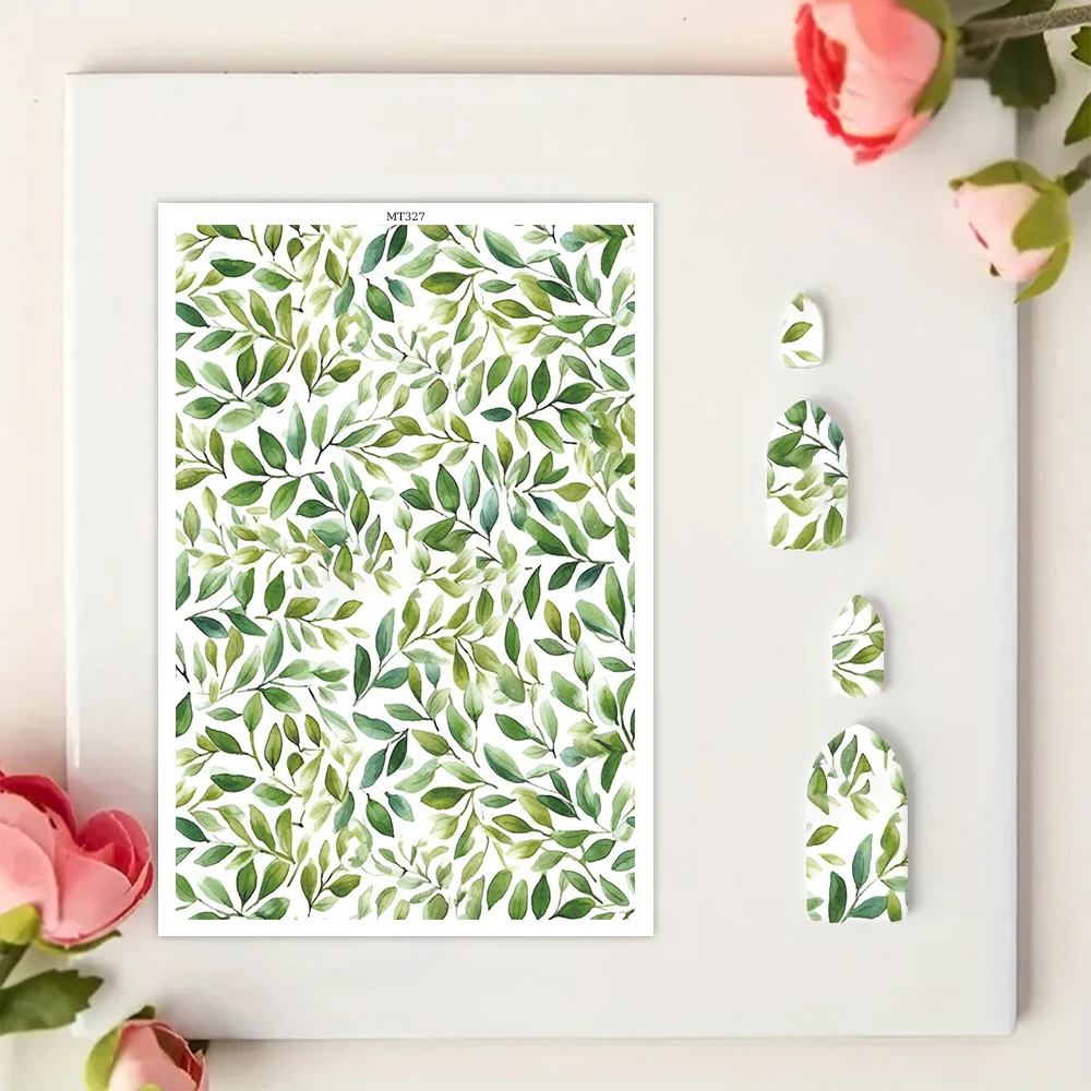 Colorful Flower Leaves Abstract Pattern Polymer Clay Transfer Paper Stickers for DIY Jewelry Earrings Printing Paper Making