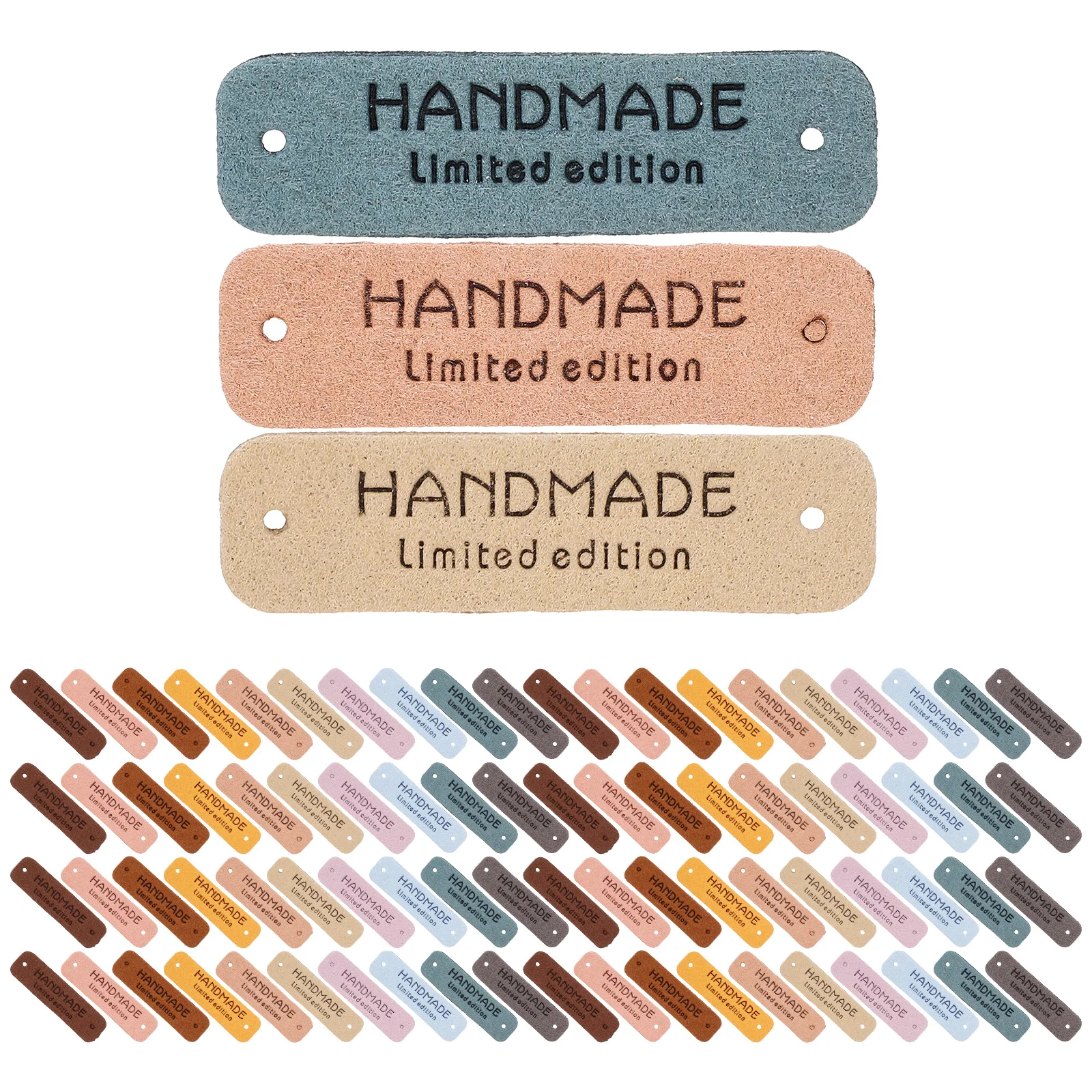 

100pcs Handmade Tags Labels Tags PU Material Durable Sewing Crochet Party Crafts Label Projects