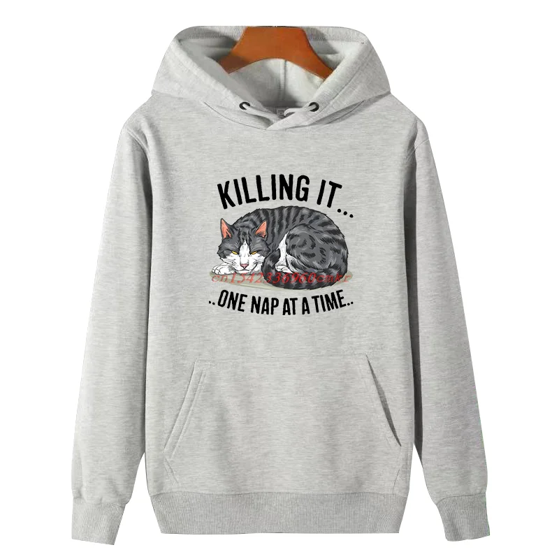 Killing It One Nap At A Time Funny Graphic Hooded Sweatshirts Fashion Winter Hoodie Sweaters Suitable For All Ages Male Clothes