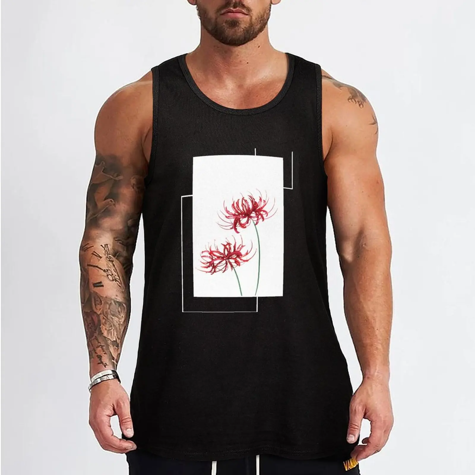 Lycoris Recoil Red Spider Lily White Tank Top sleeveless jackets bodybuilding t-shirt sleeveless t-shirts for men