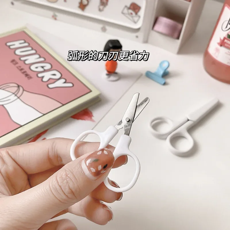 10pcs Mini White Color Scissor INS Style Portable Stainless Steel Blade Cutter for Paper Handwork Stationery Office School Gift
