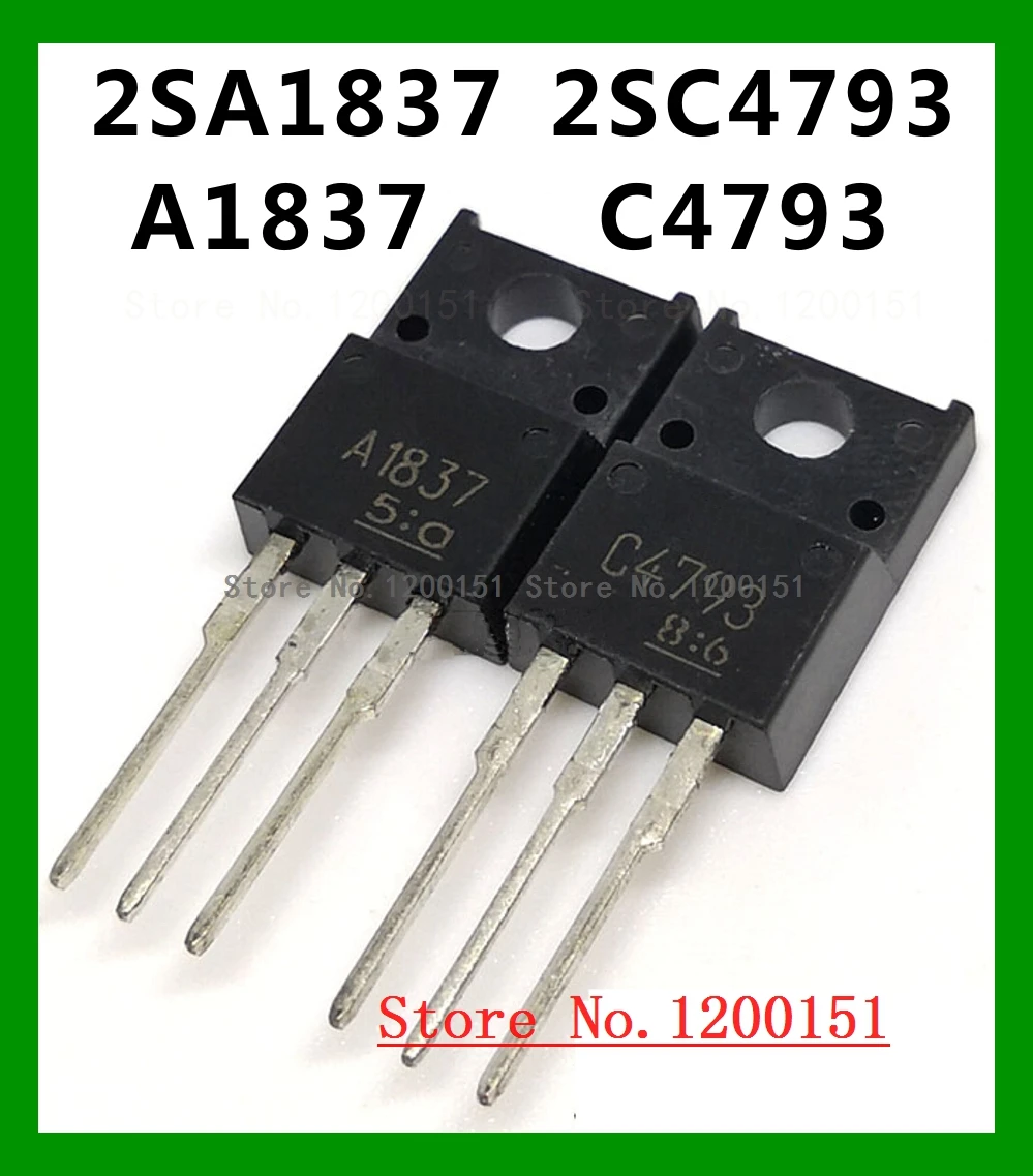 2pcs/lot=a pair 2SA1837 2SC4793 A1837 C4793 TO-220F