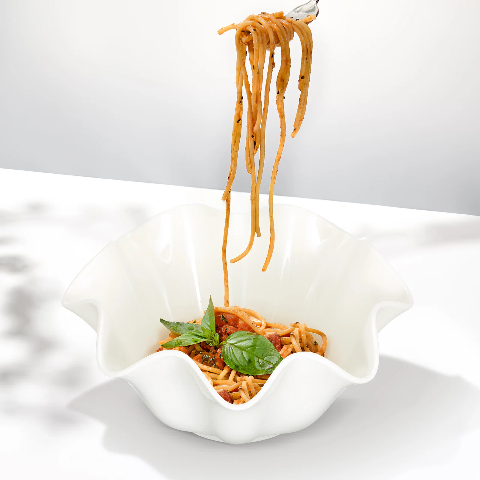 

Ceramic Soup Bowl White Porcelain Thick Heat Resistant Microwave Dishwasher Safe Multi-Function Decorative Food Serving Bowl