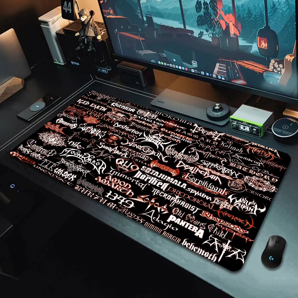 Metal Band Mouse Pad Xxl Large Size Gaming Desk Mouse Mat English Office Software Mousepad Anti Slip Office User Keyboard Pads