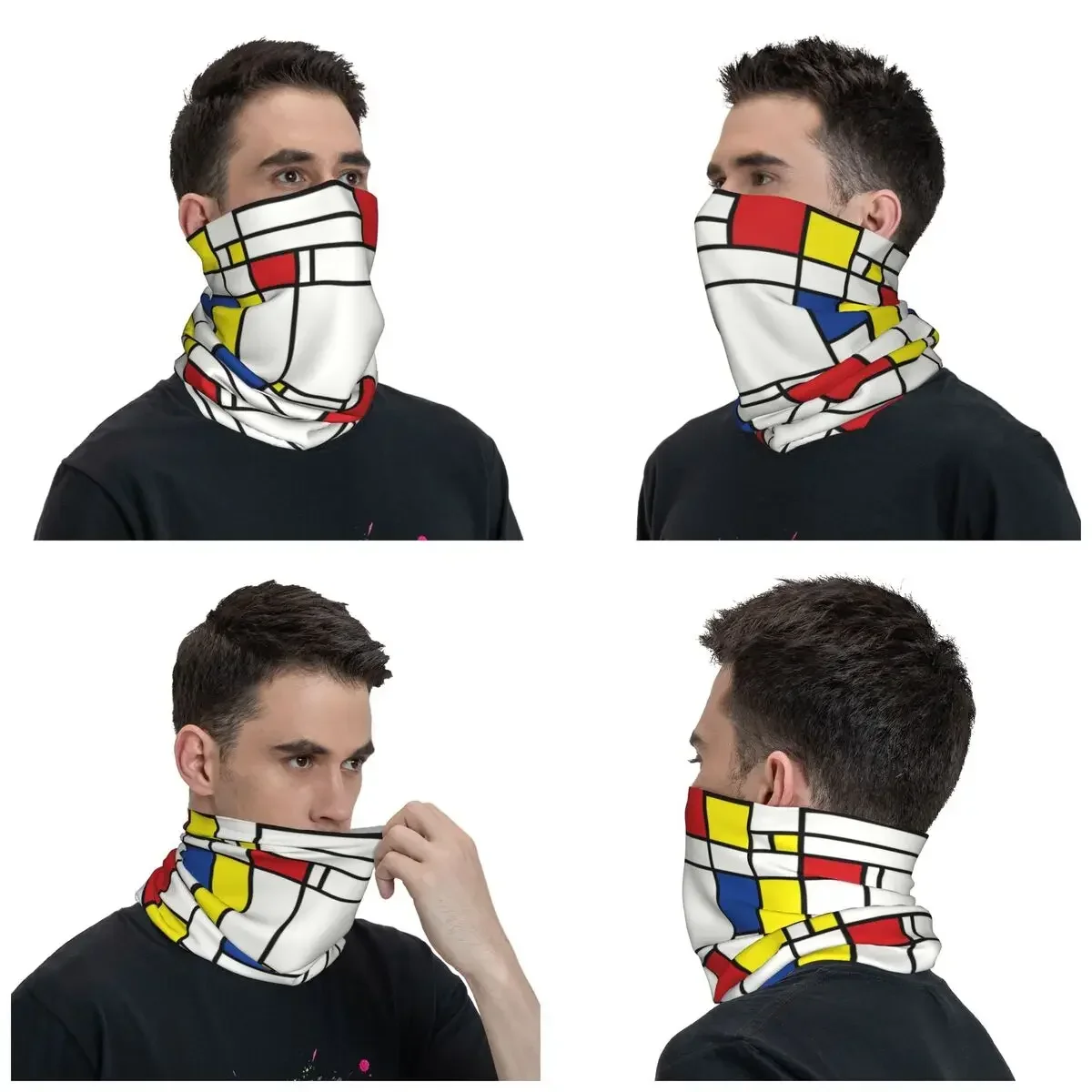 Piet Mondrian Minimalist De Stijl Bandana Neck Gaiter UV Protection Face Scarf Cover Men Women Headwear Tube Balaclava