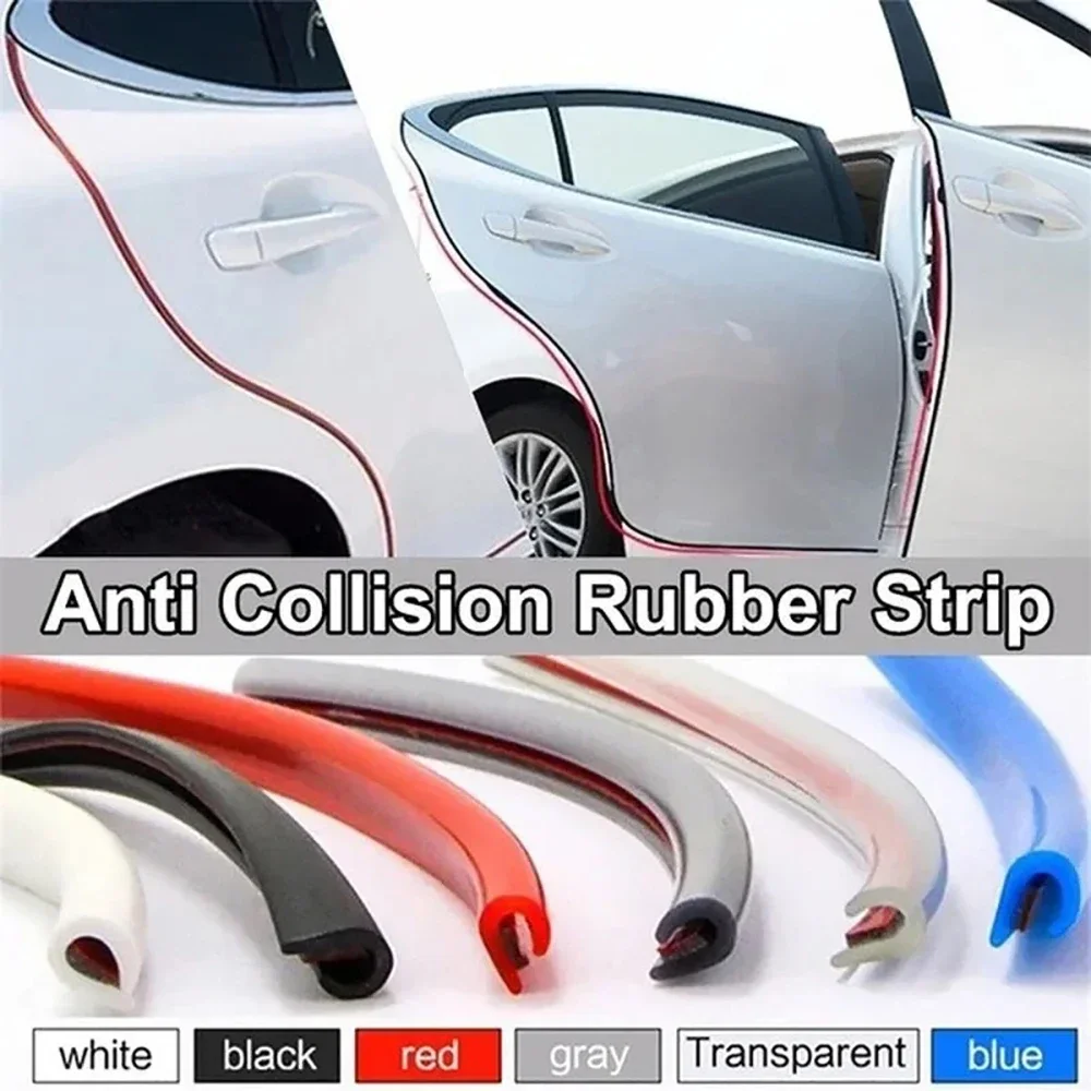 5M Car Bumper Anti Collision Strip Auto Door Edge Protector Strip Anti-collision U Type Trim Rubber Anti-rub Protector Tape