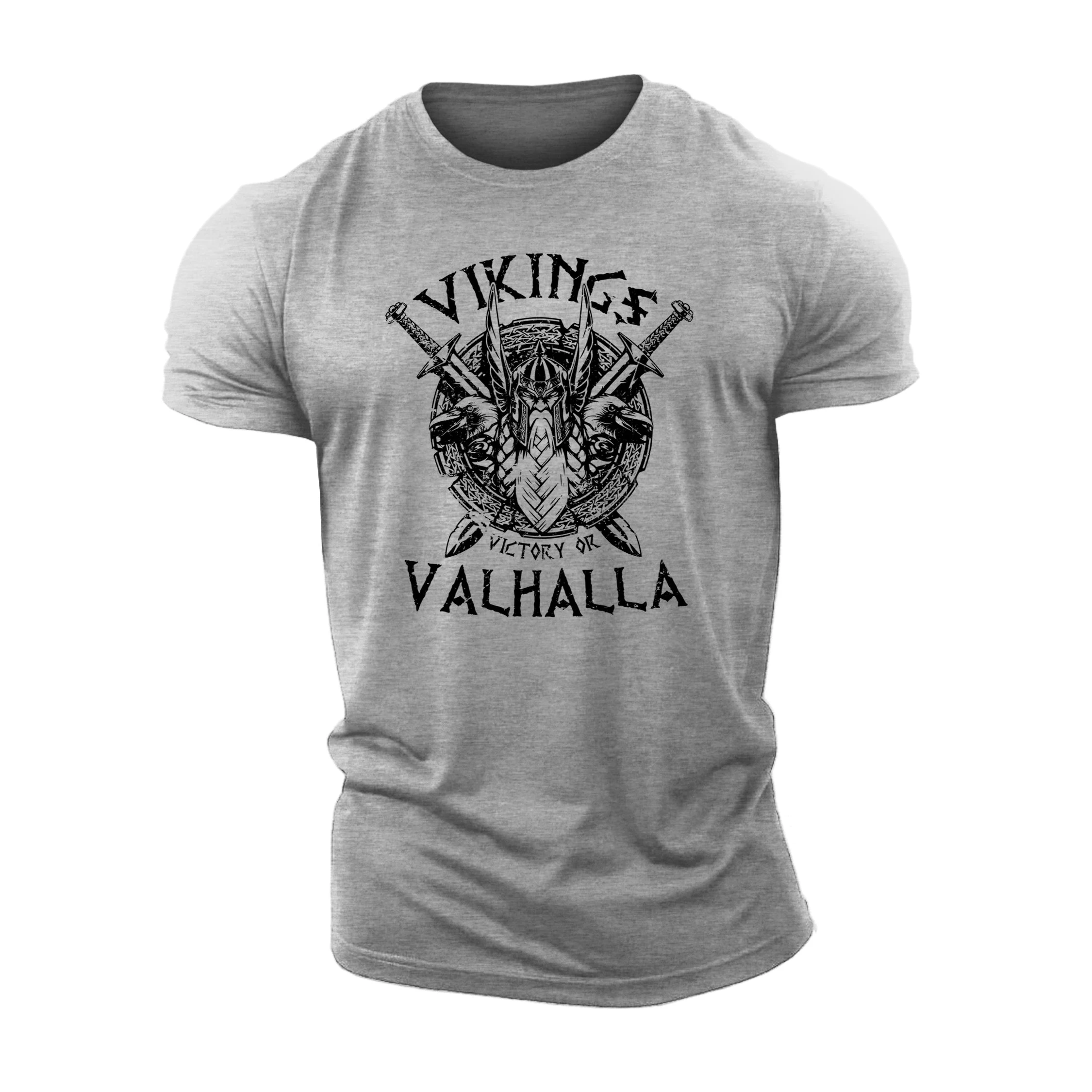 2024 New 3D Printed Viking T-Shirt Cotton High Quality Round Neck Men\'s Fitness T-Shirt Gym Short Sleeve Top Breathable and Soft