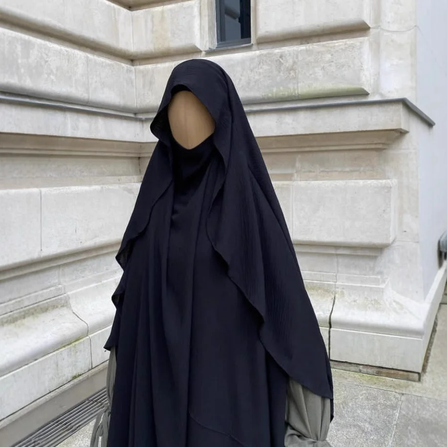 Feminino simples oração xale envolve lenço instantâneo hijab grande camada única roupas abaya muçulmano lenço preto