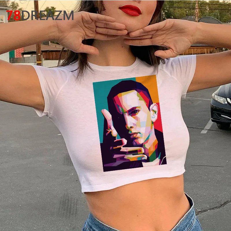 Eminem crop top women casual vintage kawaii harajuku kawaii t shirt ulzzang aesthetic