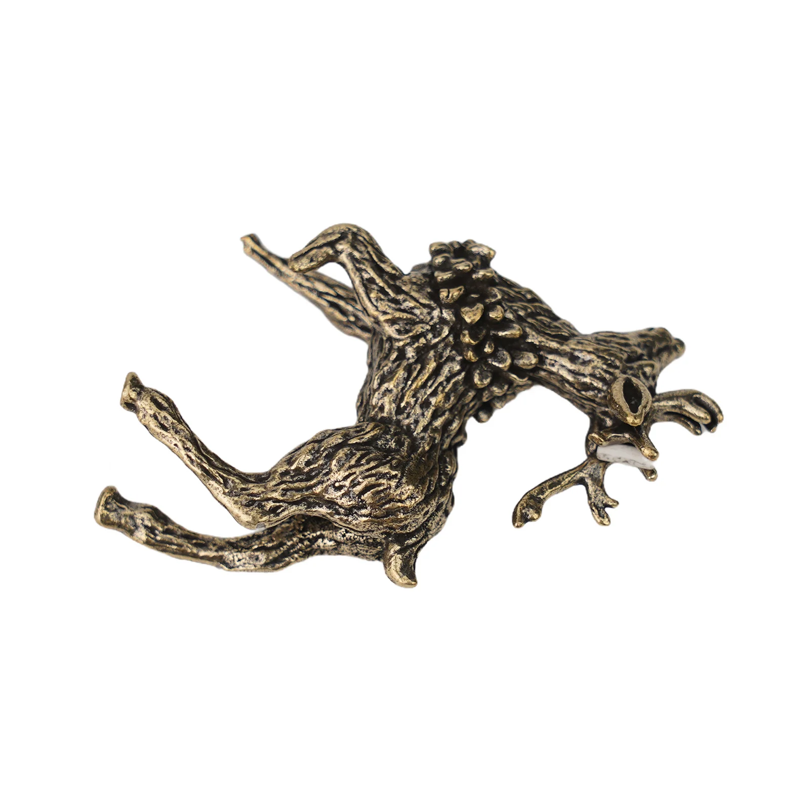 Deer Ornament Deer Statue Solid Brass Tabletop Decoration Tea Pet Crafts Deer Sculpture Ornaments Desk Decorations