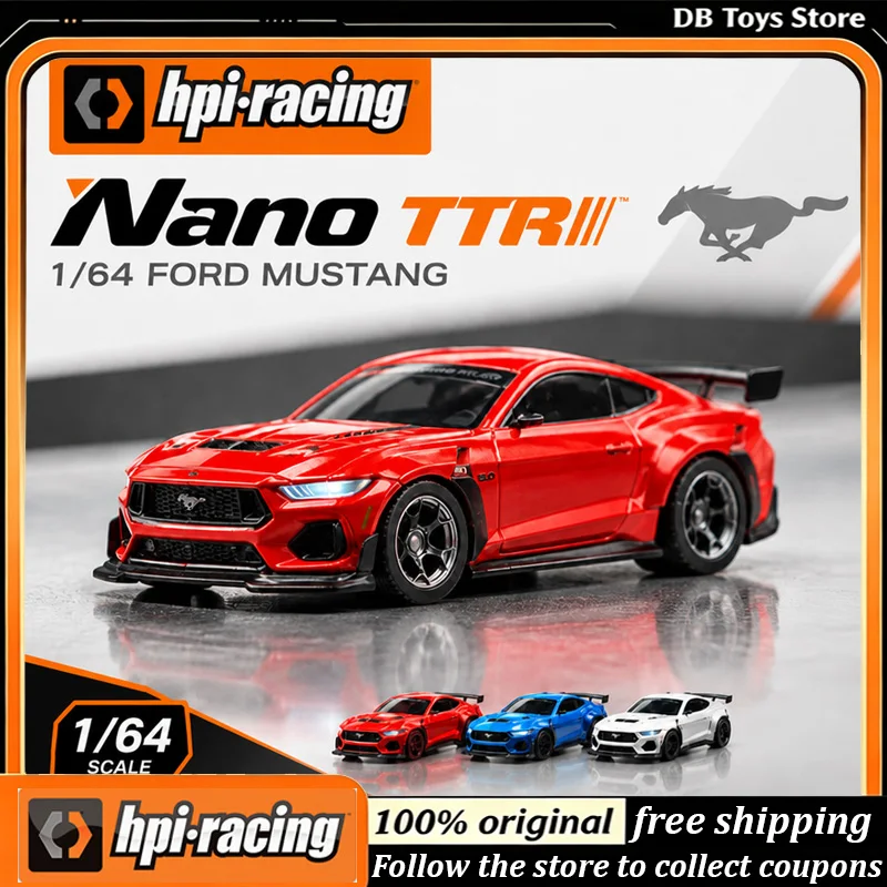 HPI Nano TTR 1/64 Scale RC Car Licensed Ford Mustang Spec 5 Electric Remote Control Model Car Hobby Toy For Adults and Boys