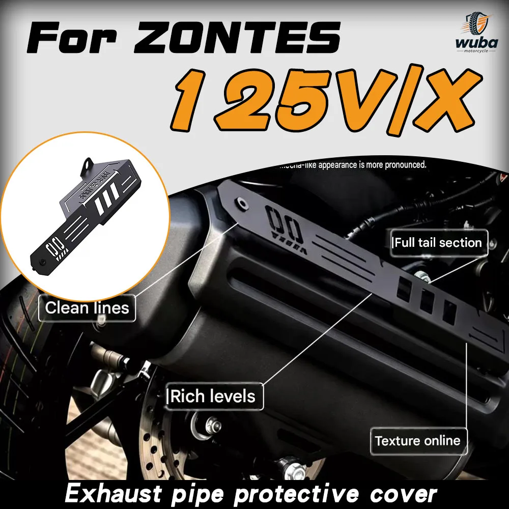 Exhaust pipe protective cover, heat-insulating and anti-scalding decorative cover for ZONTES 125X/V 150V/X accessories.