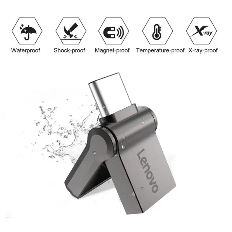 Lenovo Original USB 3.1 Flash Drive 2TB High-Speed Transfer Pen Drive 1TB Large Capacity Waterproof Storage Devices For Computer