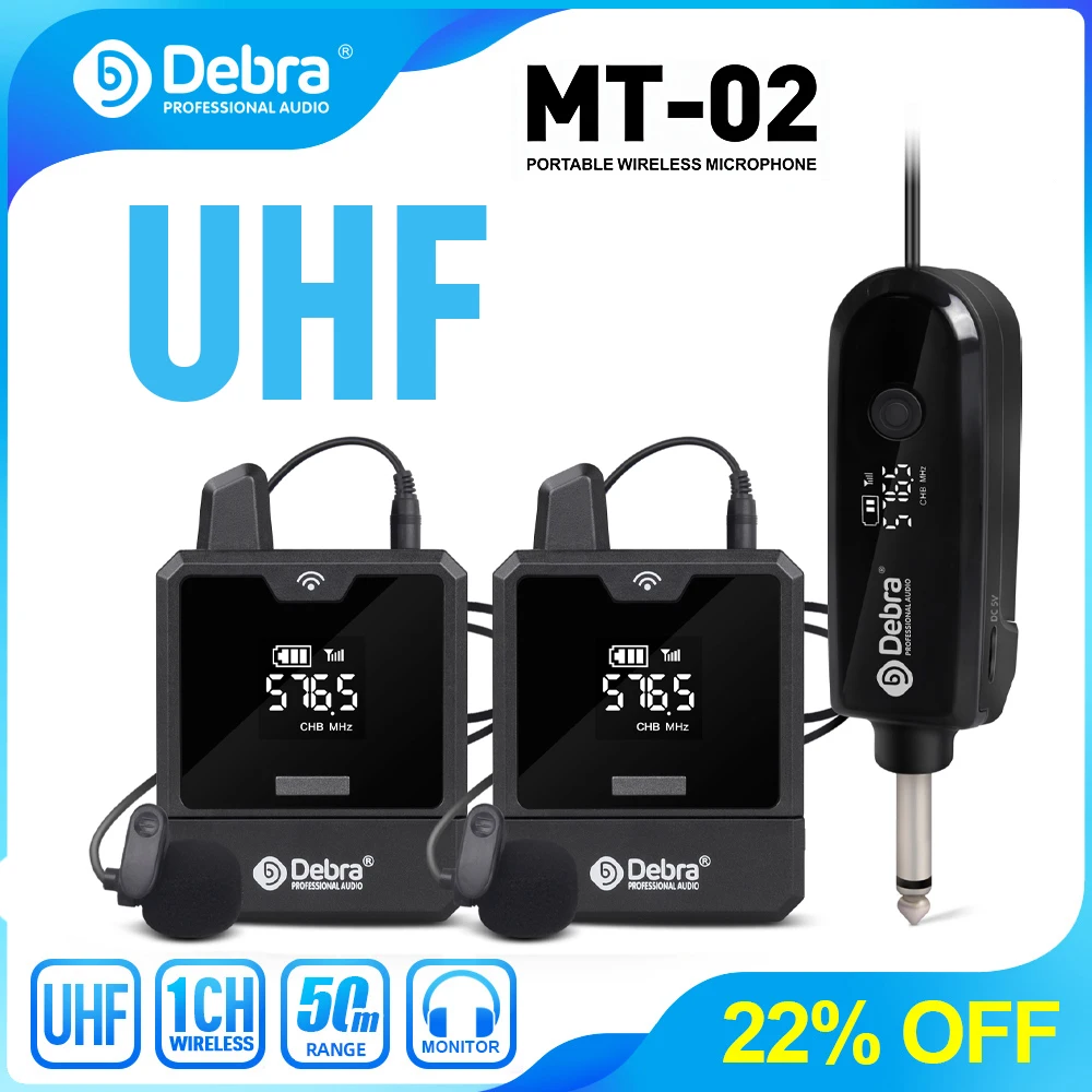 Debra Microphone MT102 Stage Wireless UHF IEM 501~599mHz Transmitter Receiver for Music Audio Monitoring Live Broadcast