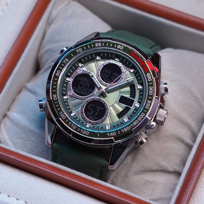 

FOXBOX 2025 Новые роскошные часы Мужские модные многофункциональные цифровые мужские часы Водонепроницаемые светящиеся кварцевые наручные часы Reloj Hombre