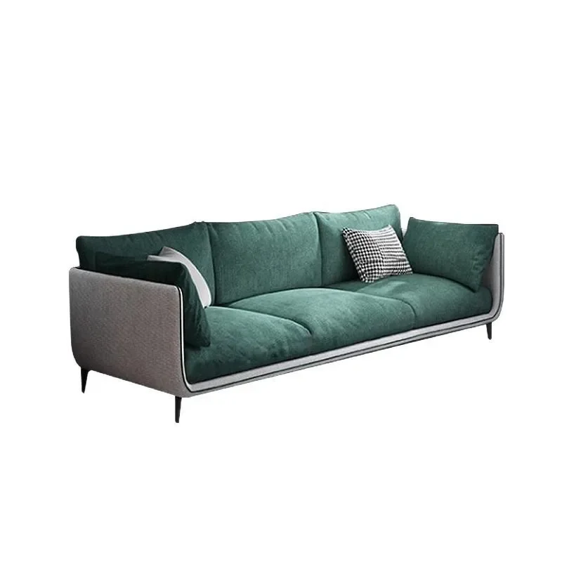 

Nordic modern and simple, fabric sofa living room double, three combination small apartment light luxury Internet