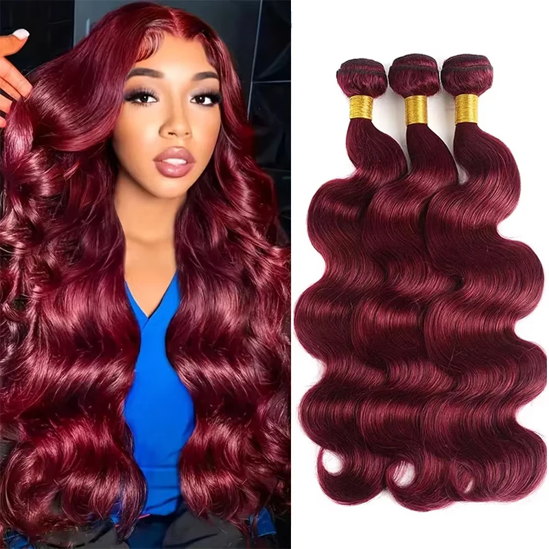 

Наборы натуральных волос 14A 99J, волнистые, цвет бургунди, 30-32 дюйма, винно-красные, бразильские, 100% необработанные, для наращивания, выгодные предложения