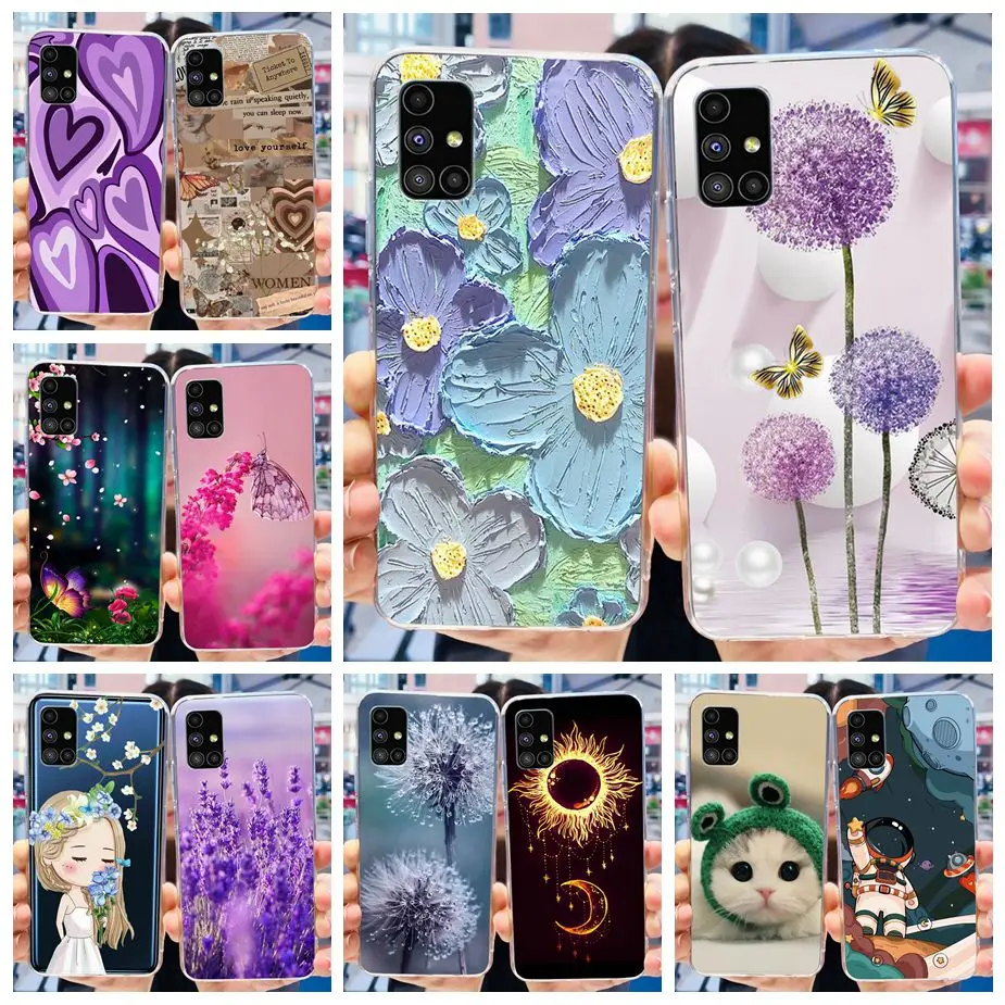 For Samsung Galaxy M51 Case SM-M515F Popular Painted Cover Clear Silicone Soft TPU Phone Case For Samsung M51 M 51 Fundas Bumper