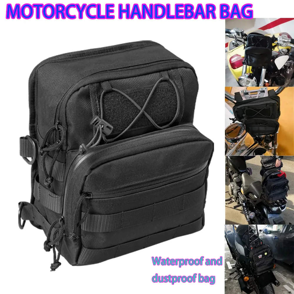 Universal Motorcycle T-Bar Handlebar Bag Club Style Front Storage Travel Bag For Harley Bobber Cafe Racer Low Rider ST