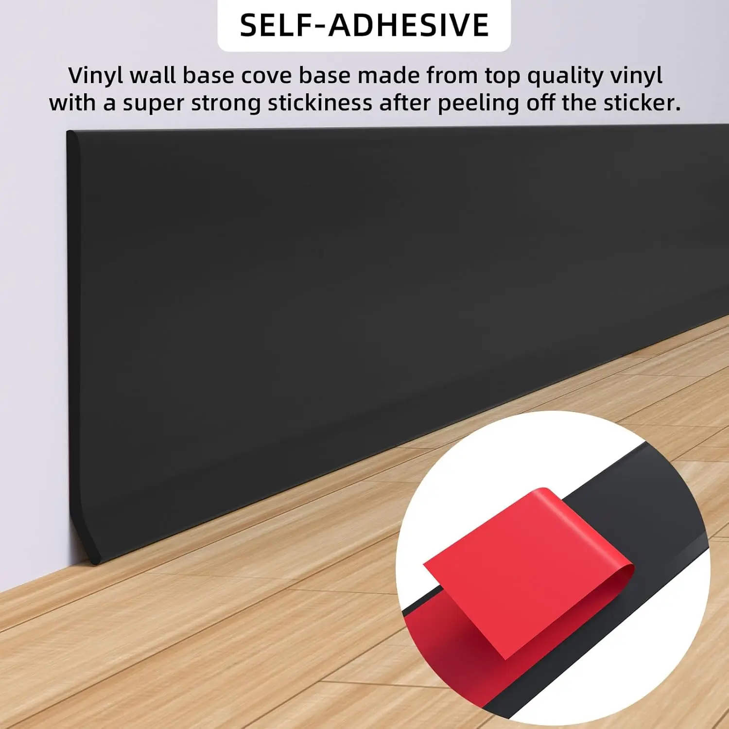 Flexible Baseboard Trim - Vinyl Cove Base Peel and Stick Baseboards Molding Trim Self Adhesive Wall Base Floor Baseboard