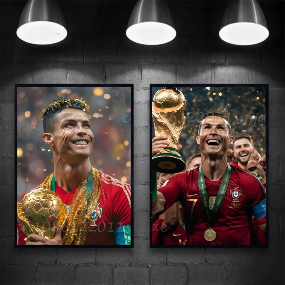 Affiche auto-adhésive c-cristiano r-rondo CR7, 1 pièce, autocollant en papier imperméable, décoration murale pour café, Bar, salle