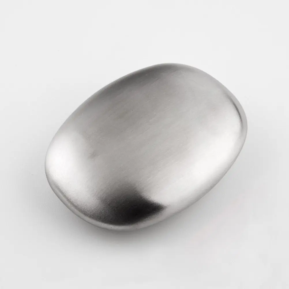 

Stainless Steel Kitchen Soap Oval Shape Metal Bar Odor Remover Bar Soap Garlic Onion Fish Deodorizer Stainless Steel